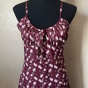 Burgundy floral dress